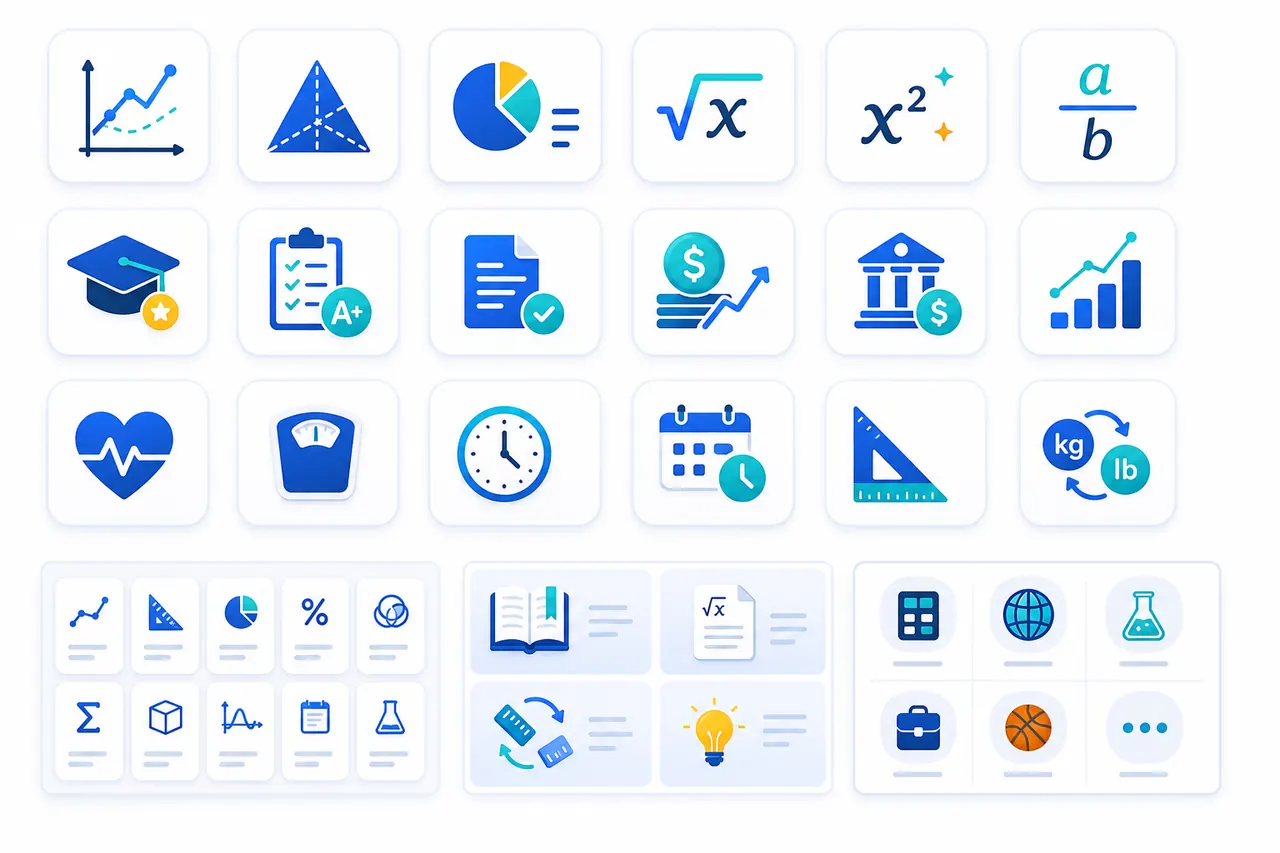 mathcheck calculator and resource icon system
